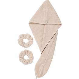Hair Wrap & Scrunchies Set Cream each