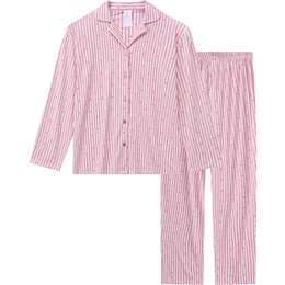 Ladies Button Up Pyjamas Pink Hearts Size L each