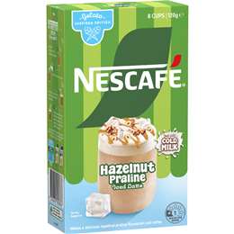 Nescafe Iced Latte Sachets Hazelnut Praline 8 pack