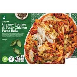 Woolworths Creamy Tomato & Pesto Chicken Pasta Bake