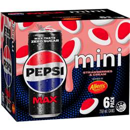 Pepsi Max Cans Strawberries & Cream