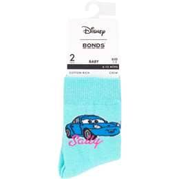 Bonds Disney Cars Baby Crew Socks Size 1-2 Assorted 2 pack