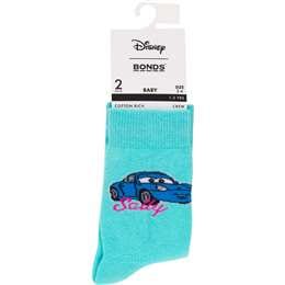Bonds Disney Cars Baby Crew Socks Size 2-4 Assorted 2 pack