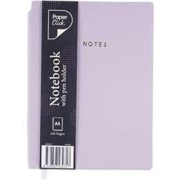 Paperclick A5 Notebook With Pen Holder 160 Pages Assorted