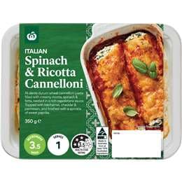 Woolworths Spinach & Ricotta Cannelloni