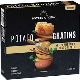 Potato Utopia Potato Gratins Parmesan & Black Pepper