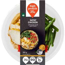 Woolworths Satay Chicken With Brown Rice & Beans