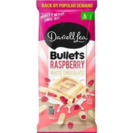 Darrell Lea White Chocolate Bullets Raspberry Block 160g