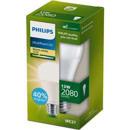 Philips Ultraefficient LED Globe E27 13W 2080Lm Warm White each