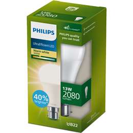 Philips Ultraefficient LED Globe B22 13W 2080Lm Warm White each