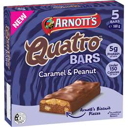 Arnott's Quatro Bars Caramel & Peanut 160g 5 pack
