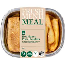 Woolworths Hot Honey Pork Shoulder With Vegetables & Chunky Chips
