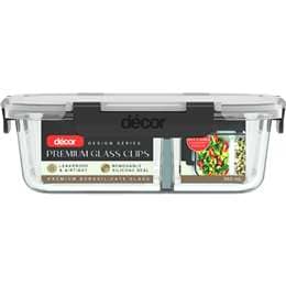 Decor Premium Glass Clips Container 980mL each
