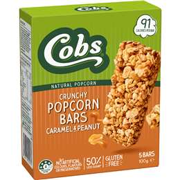 Cobs Crunchy Popcorn Bars Caramel & Peanut 5 pack
