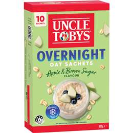 Uncle Tobys Overnight Oat Sachets Apple & Brown Sugar 10 pack
