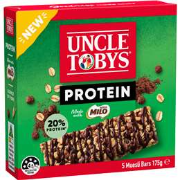 Uncle Tobys Muesli Bars Protein Milo 5 pack