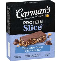 Carman's Protein Slice Bar Dark Choc Crisp & Roasted Nut
