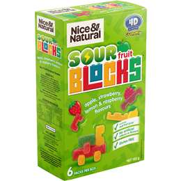 Nice & Natural Sour Fruit Blocks Apple Strawberry Lemon & Raspberry