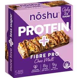 Noshu Protein Plus Fibre Pro Bars Choc Malt