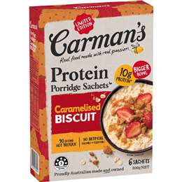 Carman's Protein Porridge Sachets Caramelised Biscuit