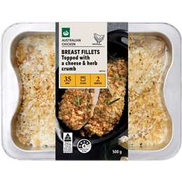 Woolworths Chicken Breast Fillets With Cheese & Herb Crumb