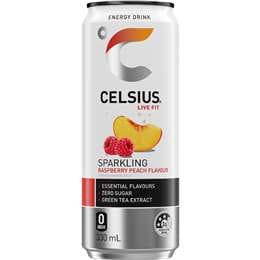 Celsius Live Fit Sparkling Energy Drink Raspberry Peach Can