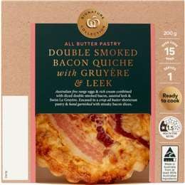 Woolworths Double Smoked Bacon & Gruyere Quiche With Sauteed Leek