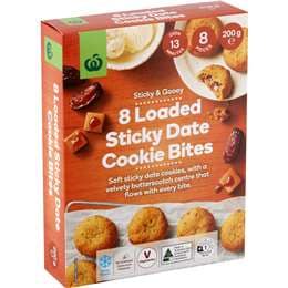 Woolworths Loaded Sticky Date Cookie Bites 8 pack