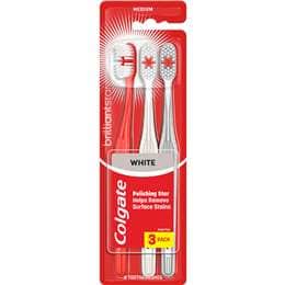 Colgate Toothbrush Brilliant White Medium 3 pack