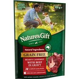 Nature's Gift Wet Dog Food Hearty Casserole In Gravy With Beef 100g