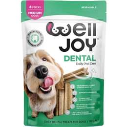 WellJoy Dental Dog Stick Treats Medium 8 pack