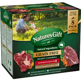 Nature's Gift Grain Free Wet Dog Food Gravy Beef & Kangaroo Pouch