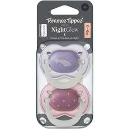 Tommee Tippee Night Glow Silicone Soother 0-6M Assorted