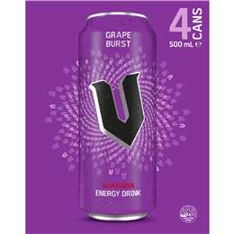 V Energy Energy Drink Grape Burst Cans 500mL x 4 pack