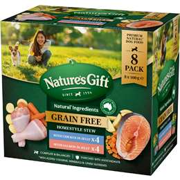 Nature's Gift Grain Free Wet Dog Food Jelly Chicken Salmon Pouch