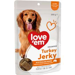 Love'em Grainfree Meaty Dog Treats Turkey Jerky 200g