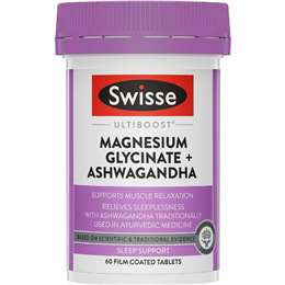 Swisse Ultiboost Magnesium Glycinate & Ashwagandha Tablets 60 pack