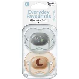 Tommee Tippee Everyday Favourites Glow In The Dark Soother 18-36M