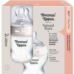 Tommee Tippee Natural Start Baby Bottle 0+M 260mL x 2 pack