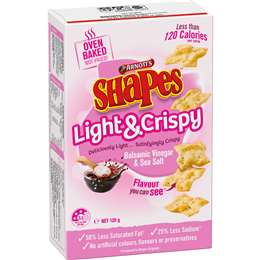 Arnott's Shapes Light & Crispy Vinegar & Sea Salt Crackers 120g