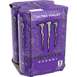Monster Energy Ultra Violet Cans 500mL x 4 pack