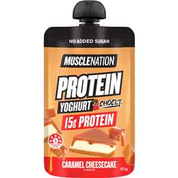 Muscle Nation Protein Yoghurt Pouch Caramel Cheesecake 150g