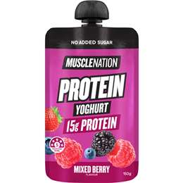 Muscle Nation Protein Yoghurt Pouch Mixed Berry