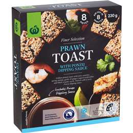 Woolworths Prawn Toasties With Ponzu Dip Sauce 230g 8 pack