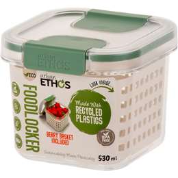 Urban Ethos Square Food Container With Berry Basket 530mL each