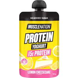 Muscle Nation Protein Yoghurt Pouch Lemon Cheesecake