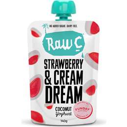 Raw C Coconut Yoghurt Pouch Funday Strawberries & Cream