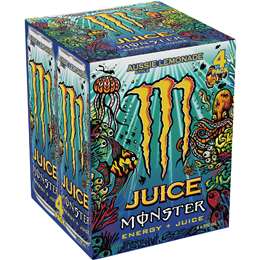 Monster Energy Juice Aussie Lemonade Style 500mL x 4 pack