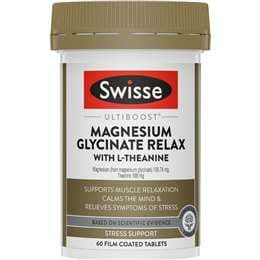 Swisse Ultiboost Magnesium Glycinate Relax L-Theanine Tablets 60 pack