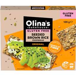 Olina's Bakehouse Gluten Free Seeded Brown Rice Crispbread Original